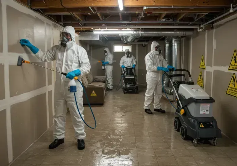 Basement Moisture Removal and Structural Drying process in Lexington, MI